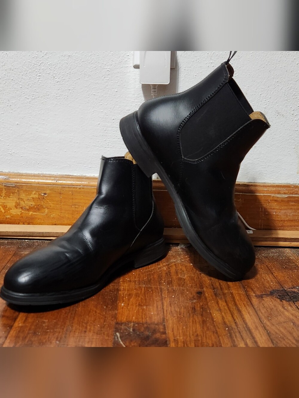 Classic Black Leather Chelsea Booties for Women